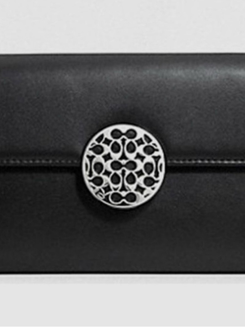 Black Leather Coach Alexandra Slim Envelope Wallet